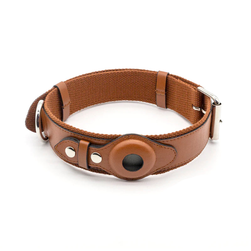 Leather AirTag Dog Collar
