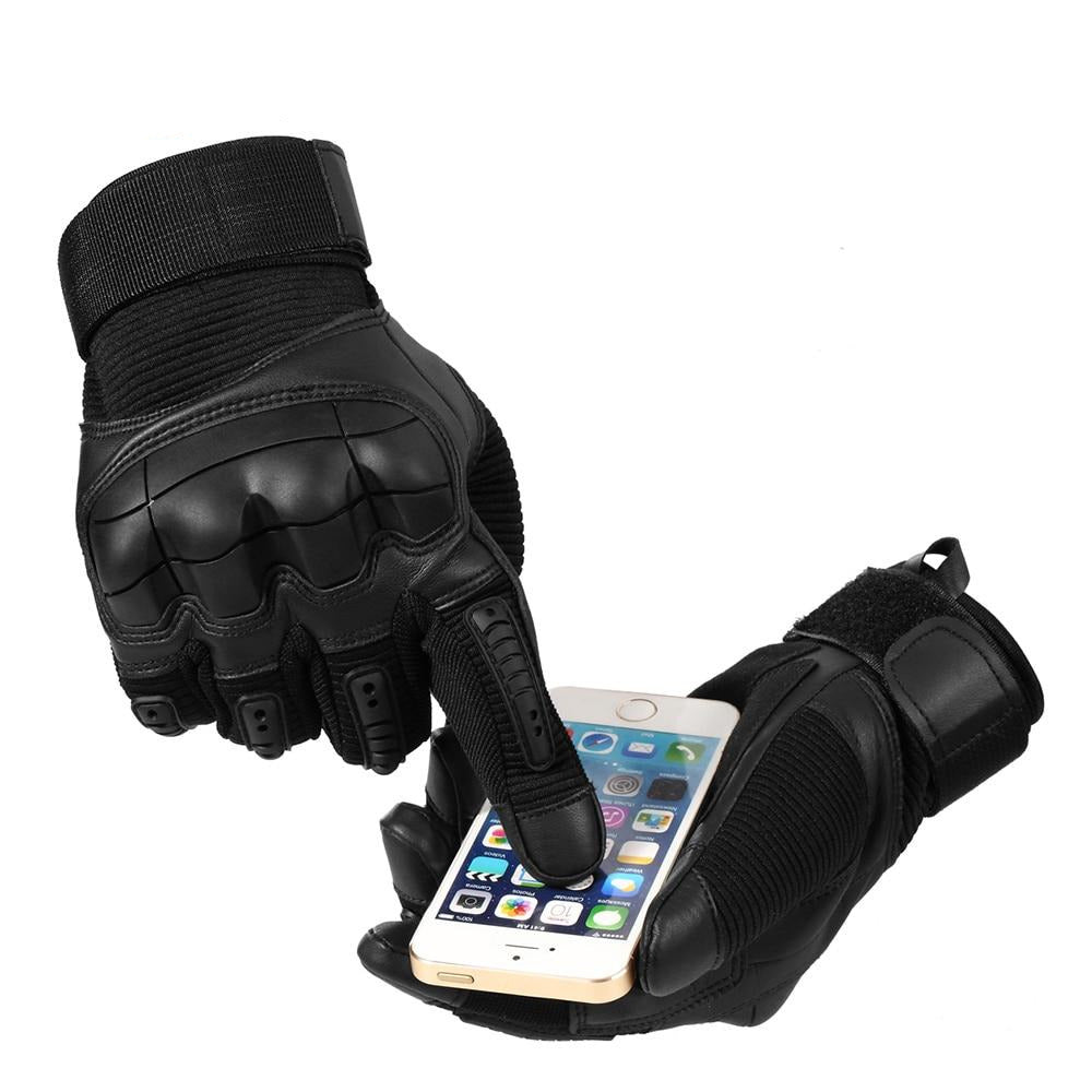 Touchscreen Leather Motorcycle Gloves