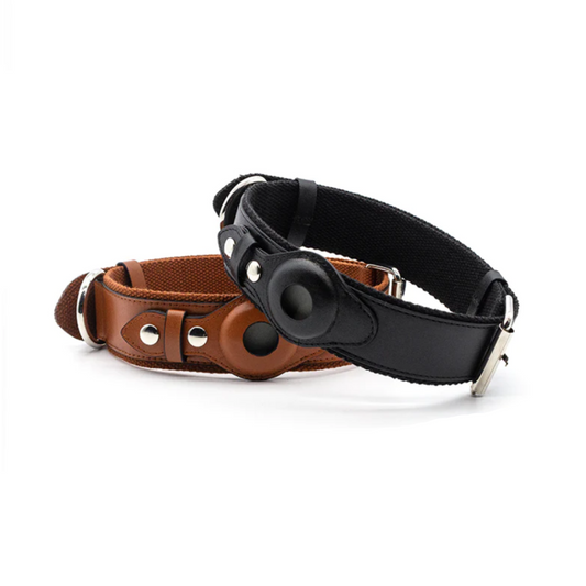 Leather AirTag Dog Collar