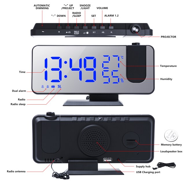Digital Alarm Clock with built-in FM Radio
